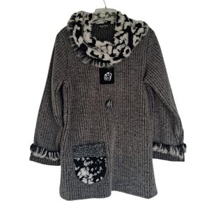 Lee Anderson Parka Sweater Jacket Size XS Gray